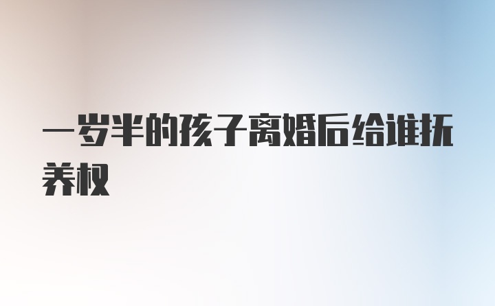 一岁半的孩子离婚后给谁抚养权