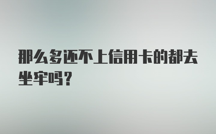 那么多还不上信用卡的都去坐牢吗?