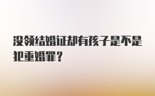 没领结婚证却有孩子是不是犯重婚罪？