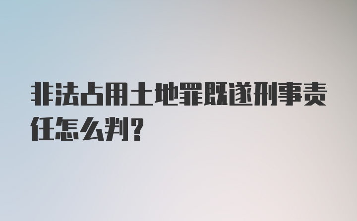 非法占用土地罪既遂刑事责任怎么判？