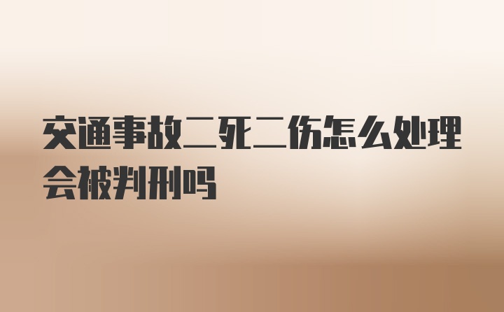 交通事故二死二伤怎么处理会被判刑吗