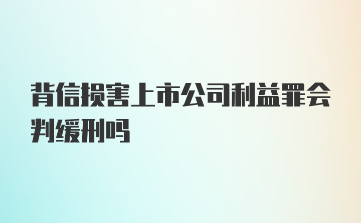 背信损害上市公司利益罪会判缓刑吗