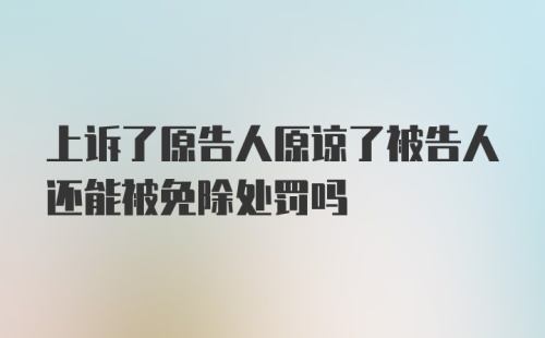 上诉了原告人原谅了被告人还能被免除处罚吗