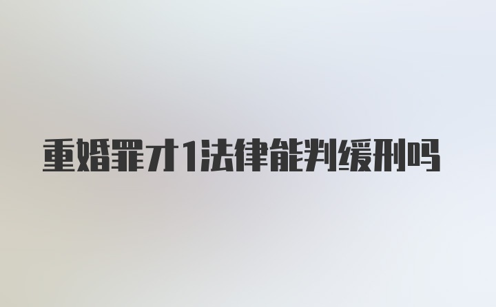 重婚罪才1法律能判缓刑吗