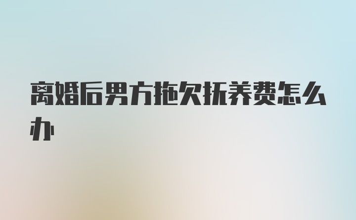 离婚后男方拖欠抚养费怎么办