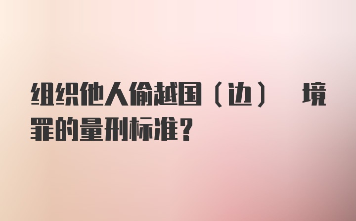 组织他人偷越国(边) 境罪的量刑标准？