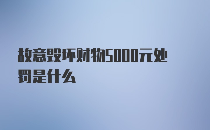 故意毁坏财物5000元处罚是什么