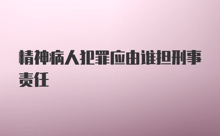 精神病人犯罪应由谁担刑事责任