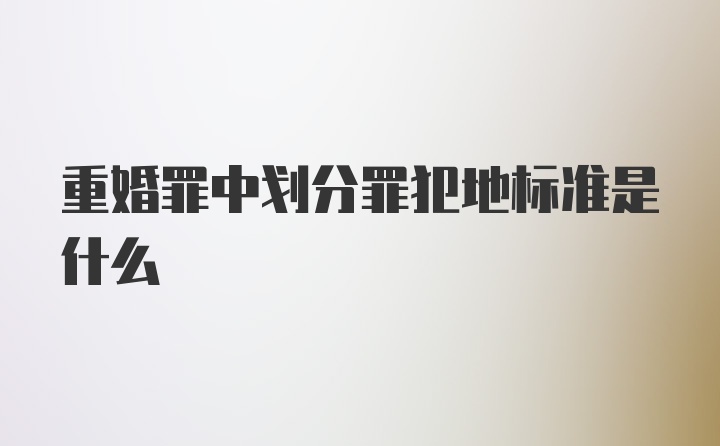 重婚罪中划分罪犯地标准是什么