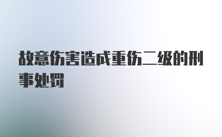 故意伤害造成重伤二级的刑事处罚