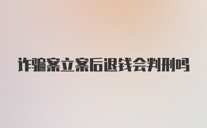 诈骗案立案后退钱会判刑吗