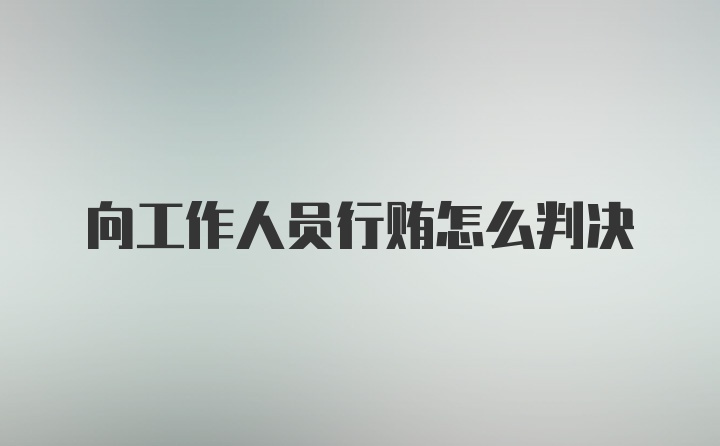 向工作人员行贿怎么判决