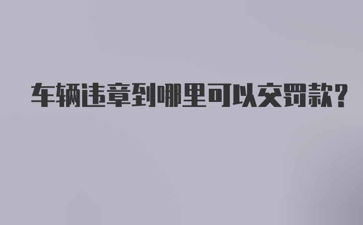 车辆违章到哪里可以交罚款？