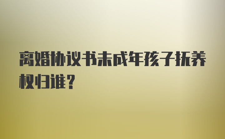 离婚协议书未成年孩子抚养权归谁？