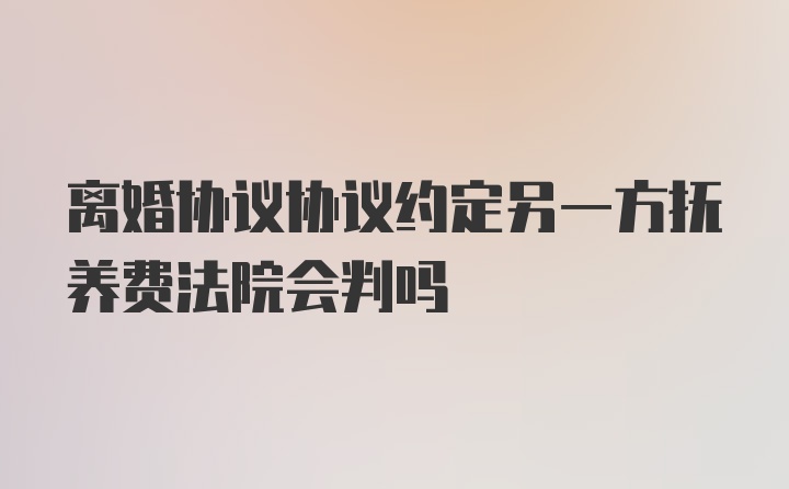 离婚协议协议约定另一方抚养费法院会判吗