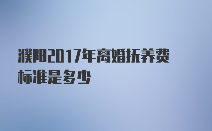 濮阳2017年离婚抚养费标准是多少