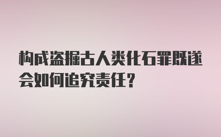 构成盗掘古人类化石罪既遂会如何追究责任?