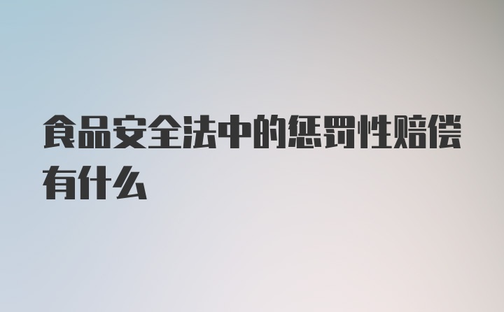 食品安全法中的惩罚性赔偿有什么