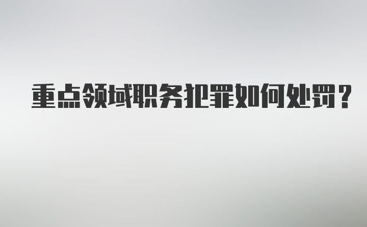 重点领域职务犯罪如何处罚？