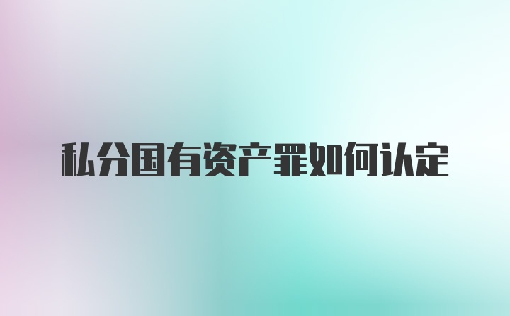 私分国有资产罪如何认定