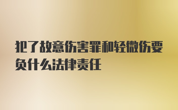 犯了故意伤害罪和轻微伤要负什么法律责任