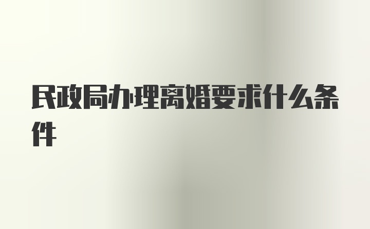 民政局办理离婚要求什么条件