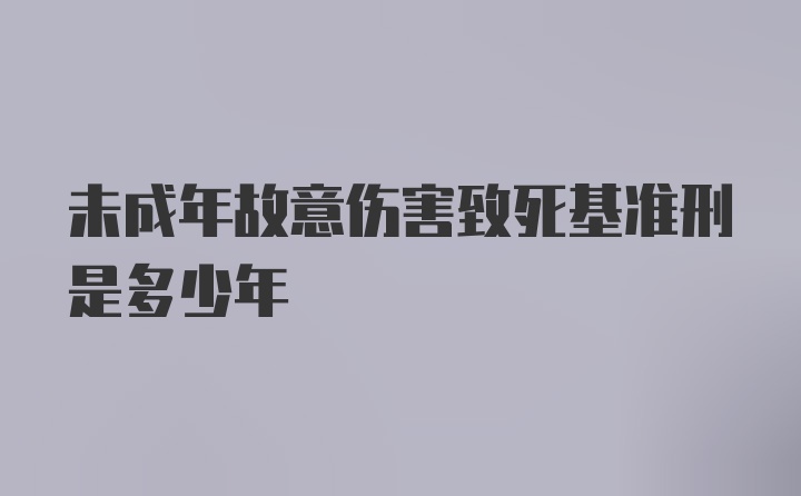 未成年故意伤害致死基准刑是多少年