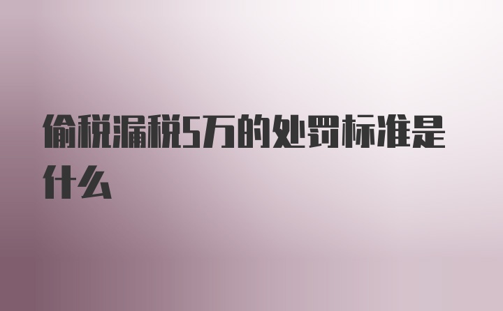 偷税漏税5万的处罚标准是什么