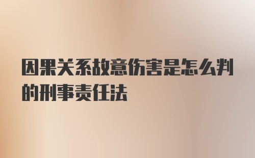 因果关系故意伤害是怎么判的刑事责任法