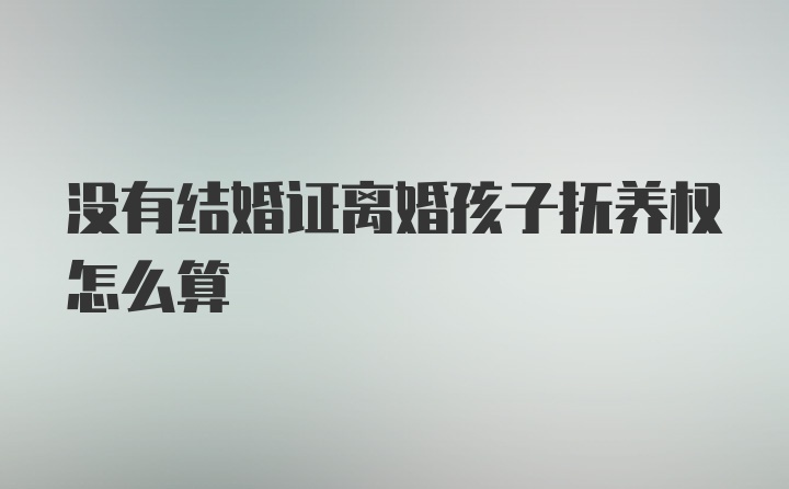 没有结婚证离婚孩子抚养权怎么算