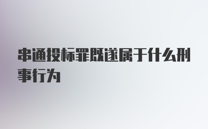 串通投标罪既遂属于什么刑事行为