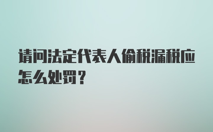 请问法定代表人偷税漏税应怎么处罚？