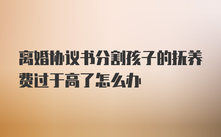 离婚协议书分割孩子的抚养费过于高了怎么办