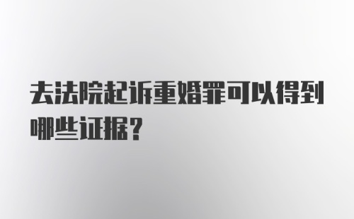 去法院起诉重婚罪可以得到哪些证据？