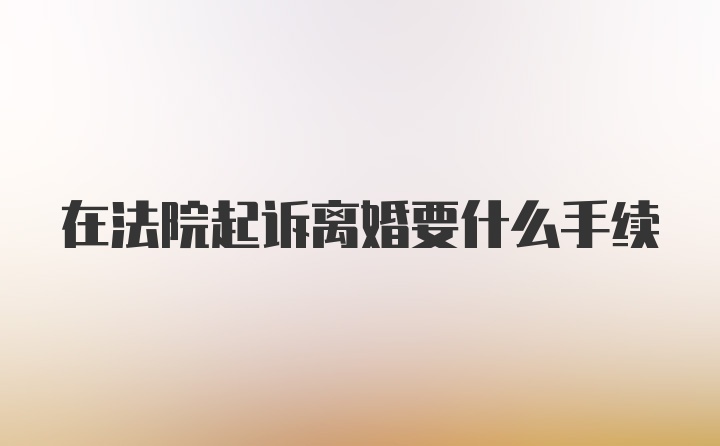 在法院起诉离婚要什么手续