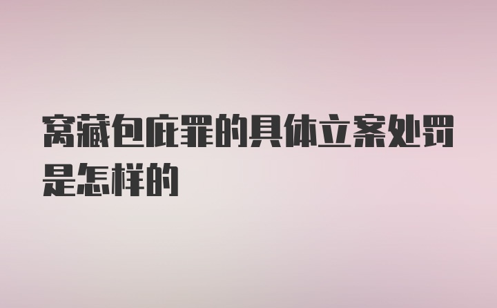 窝藏包庇罪的具体立案处罚是怎样的