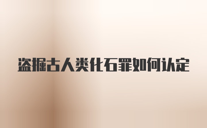 盗掘古人类化石罪如何认定