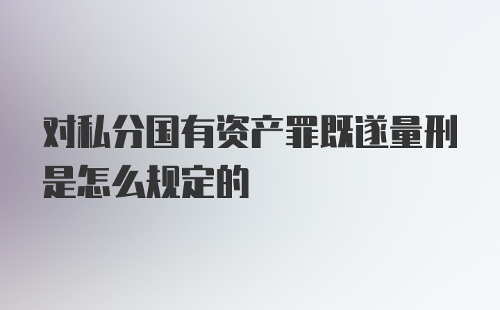 对私分国有资产罪既遂量刑是怎么规定的