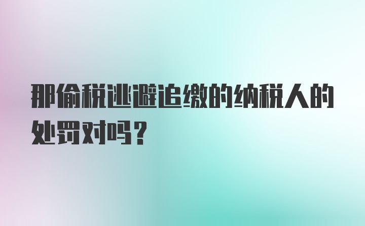 那偷税逃避追缴的纳税人的处罚对吗？