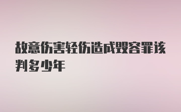 故意伤害轻伤造成毁容罪该判多少年