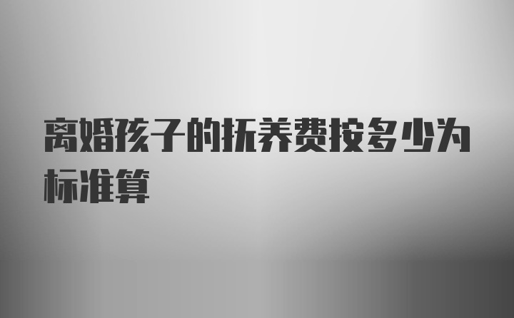 离婚孩子的抚养费按多少为标准算