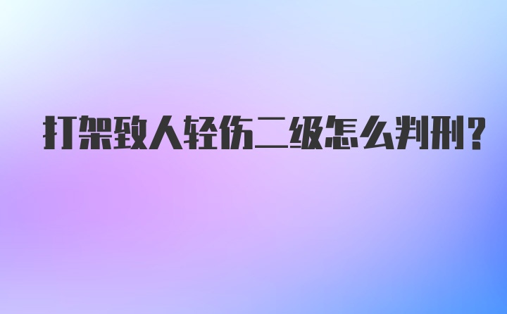 打架致人轻伤二级怎么判刑？