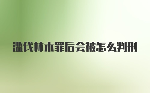 滥伐林木罪后会被怎么判刑