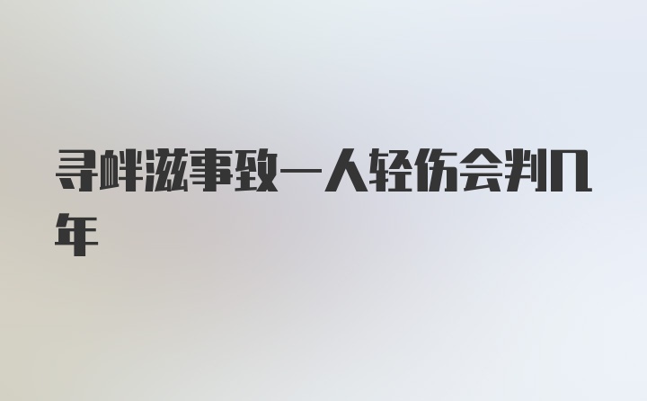 寻衅滋事致一人轻伤会判几年