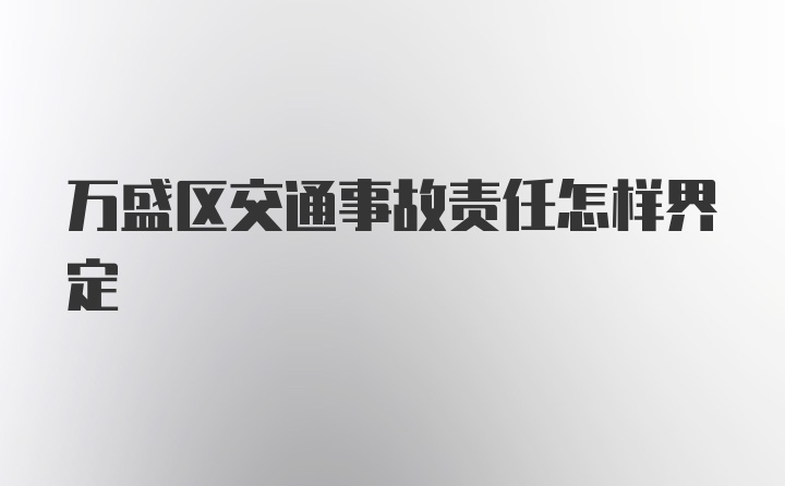 万盛区交通事故责任怎样界定