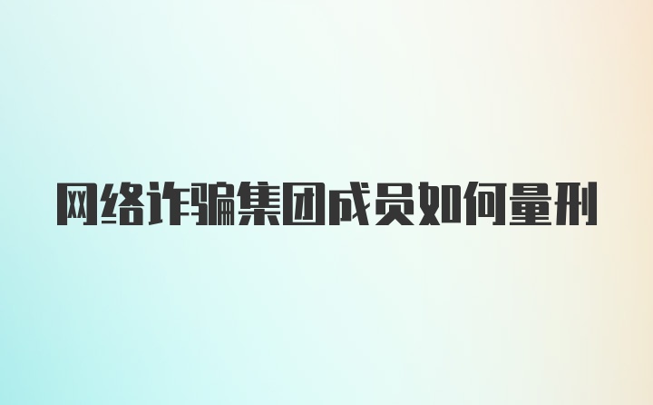 网络诈骗集团成员如何量刑