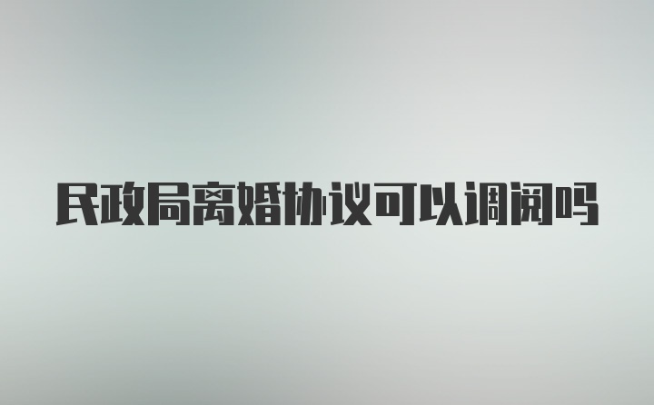 民政局离婚协议可以调阅吗