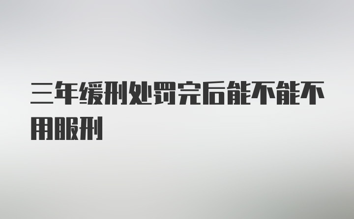 三年缓刑处罚完后能不能不用服刑