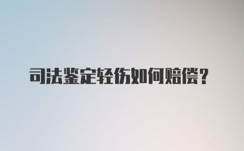 司法鉴定轻伤如何赔偿?