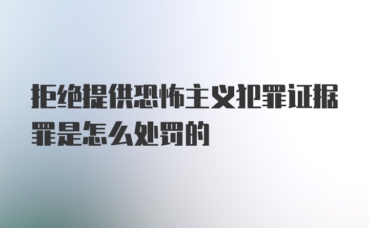 拒绝提供恐怖主义犯罪证据罪是怎么处罚的